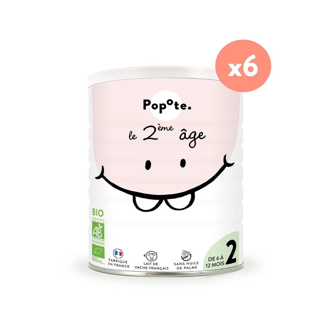 Lot de 6 laits 2ème âge 400g - Popote Bébé