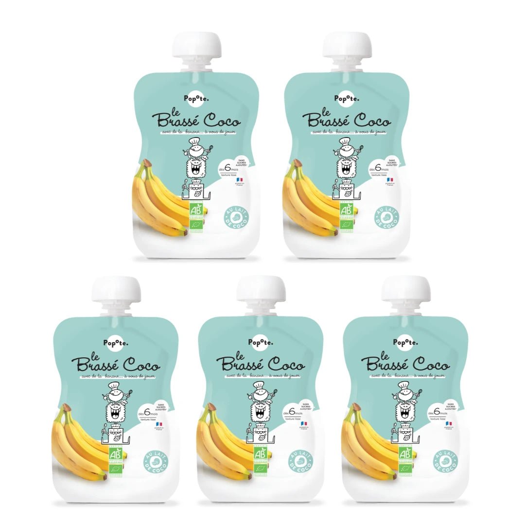 Pack de 5 Brassés Coco Banane - Popote Bébé