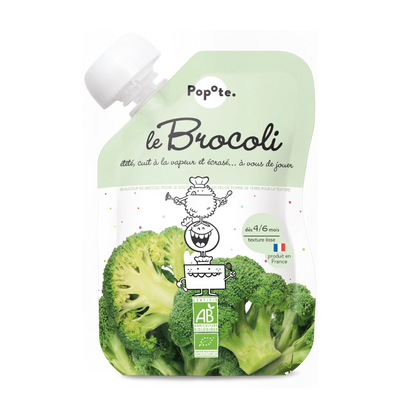 Gourde de purée de brocoli bio pour bébé Popote