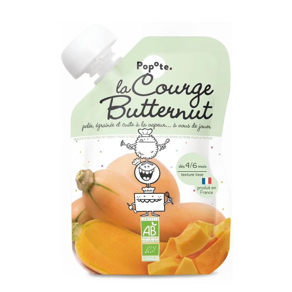 Popote Purée Panais BIO Dès 4/6 Mois - Pack 10 Gourdes 120g, Texture Lisse, 100% Légumes Français Bio