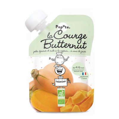 Gourde de purée de courge butternut bio pour bébé Popote