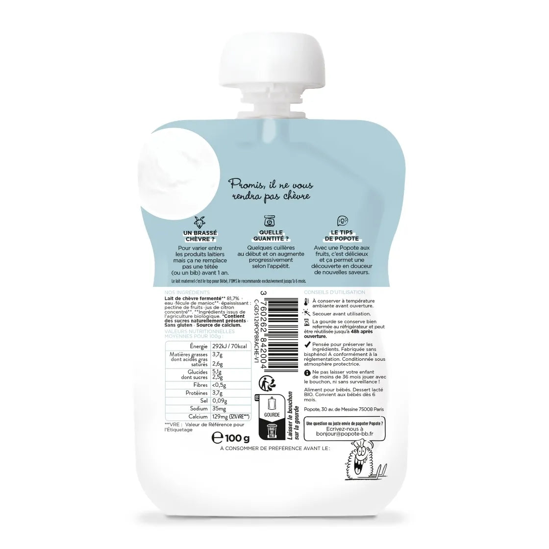 Le Brassé Chèvre Nature - Popote Bébé