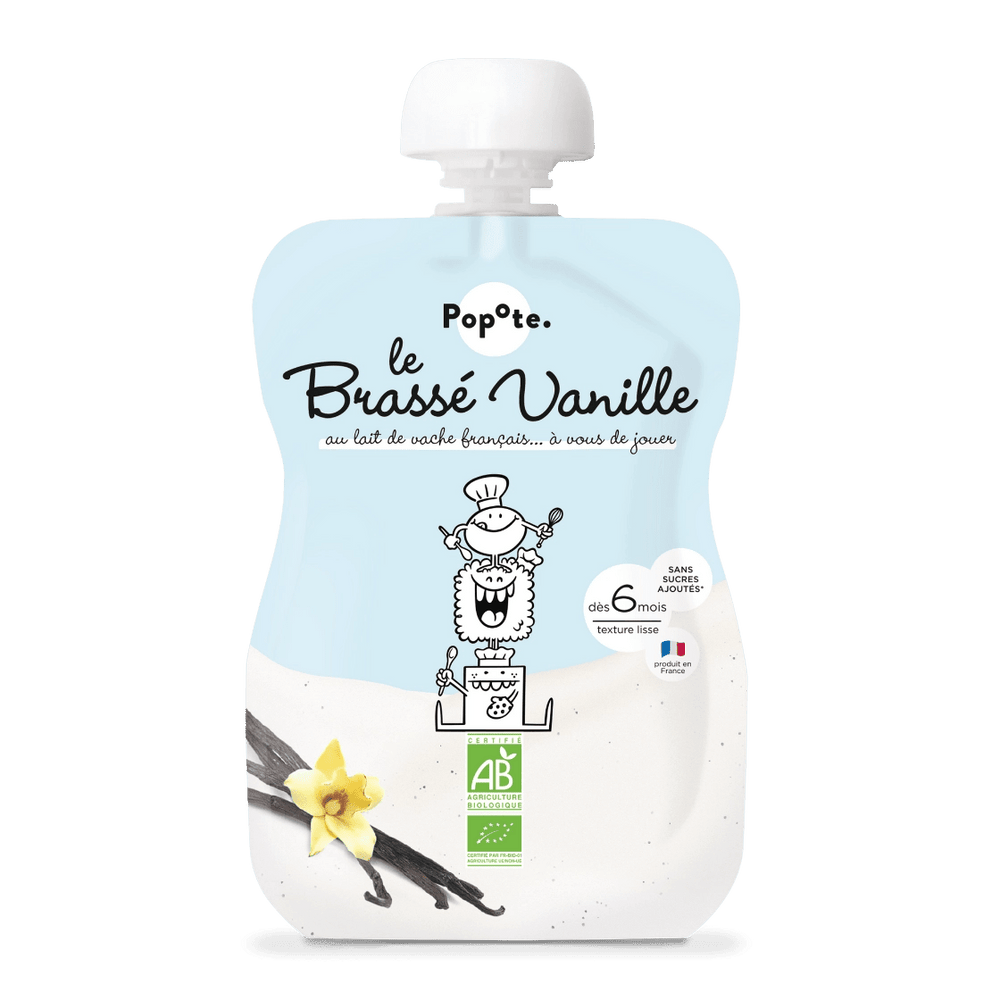 POPOTE - Brassé Vanille Bio Bébé 100 G - Dès 6 Mois - Gourde POPOTE - Brassé Vanille Bio Bébé 100 G - Dès 6 Mois - Gourde