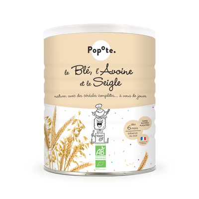 Une boîte de Les Céréales Blé, Avoine et Seigle bio bébé pour bébé dès 6 mois