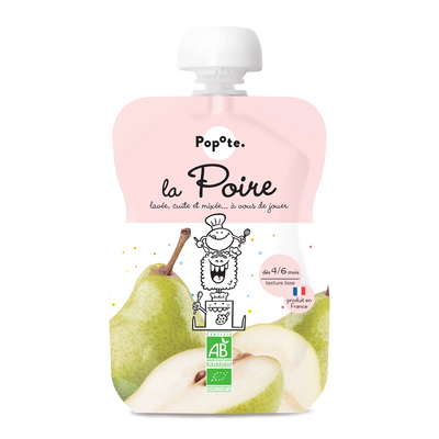 gourde bio pour bébé à la poire