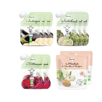 Le pack de légumes aubergine, betterave, chou-fleur, artichaut bio pour bébé