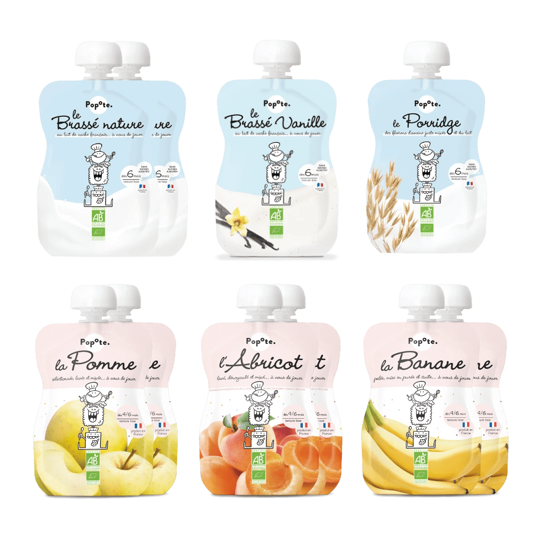 HELLO HIPPO® Lots de 6 Petit Pots en verre Bébé 180ml - Idéa HELLO HIPPO® Lots de 6 Petit Pots en verre Bébé 180ml - Idéa