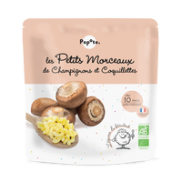 Petits morceaux Champignons & Coquillettes bio dès 10 mois pour bébé
